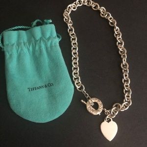 Tiffany Sterling Silver Heart Toggle Necklace